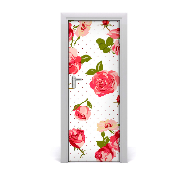 Adesivo per porta interna Rose selvagge