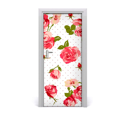 Adesivo per porta interna Rose selvagge