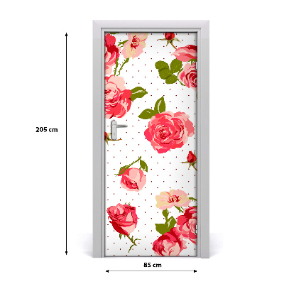 Adesivo per porta interna Rose selvagge