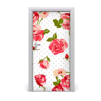 Adesivo per porta interna Rose selvagge
