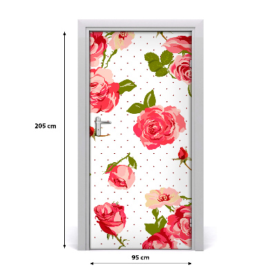 Adesivo per porta interna Rose selvagge