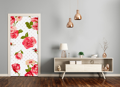 Adesivo per porta interna Rose selvagge