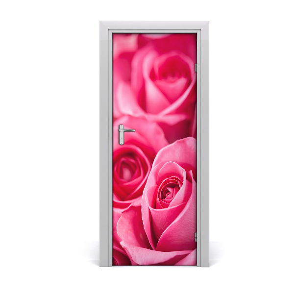 Adesivo per porta interna Rose rosa