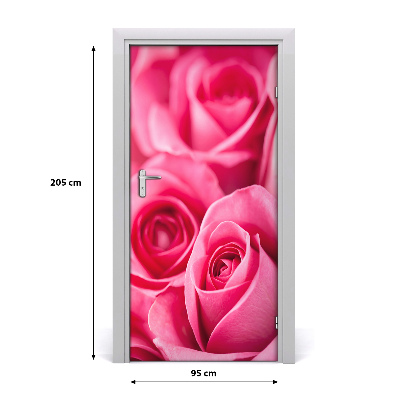 Adesivo per porta interna Rose rosa
