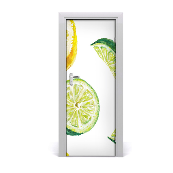 Adesivo per porta interna Lime e limoni
