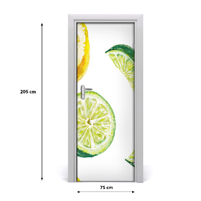 Adesivo per porta interna Lime e limoni
