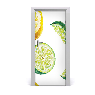 Adesivo per porta interna Lime e limoni