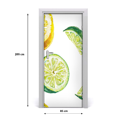 Adesivo per porta interna Lime e limoni