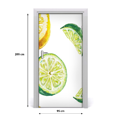 Adesivo per porta interna Lime e limoni