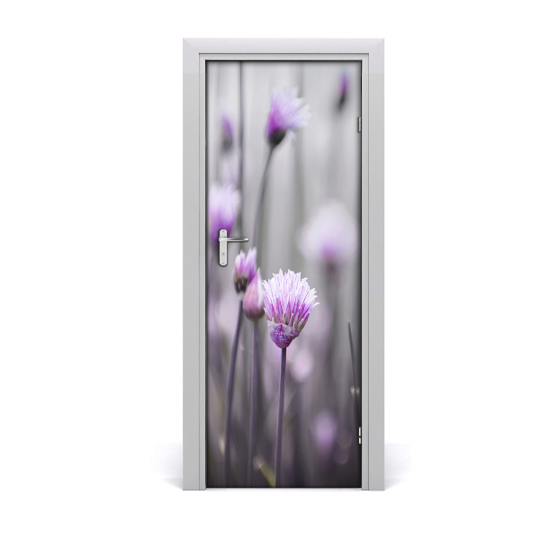 Adesivo per porta Fiori di erba cipollina