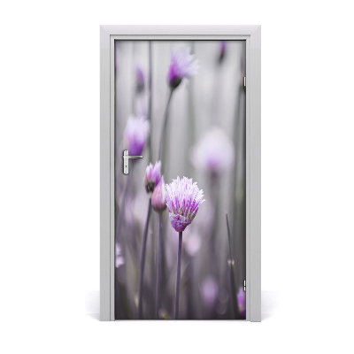 Adesivo per porta Fiori di erba cipollina