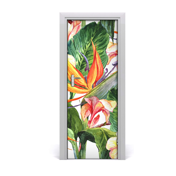 Poster adesivo per porta Pattern hawaiano