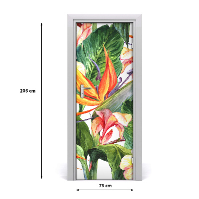 Poster adesivo per porta Pattern hawaiano