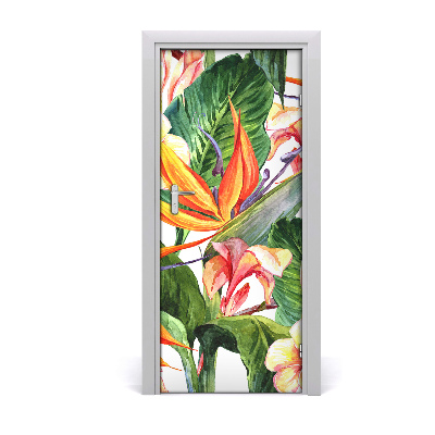 Poster adesivo per porta Pattern hawaiano