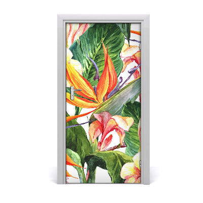 Poster adesivo per porta Pattern hawaiano
