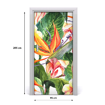 Poster adesivo per porta Pattern hawaiano