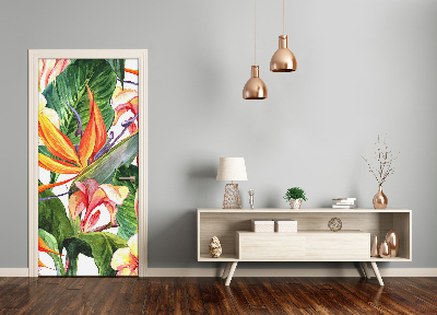 Poster adesivo per porta Pattern hawaiano