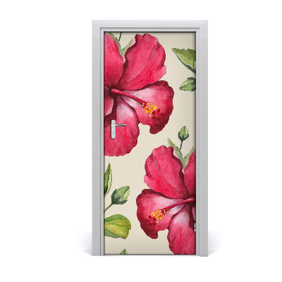 Adesivo per porta Fiori hawaiani