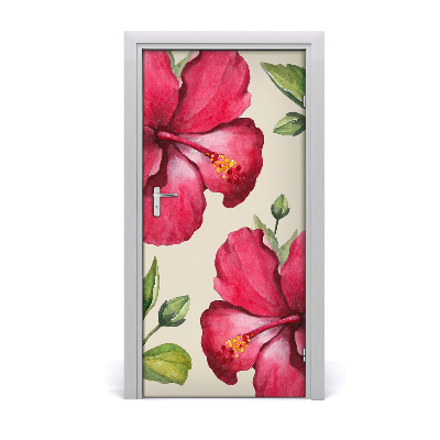 Adesivo per porta Fiori hawaiani