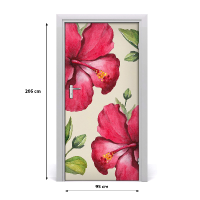 Adesivo per porta Fiori hawaiani