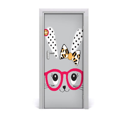 Sticker porta Coniglio con occhiali