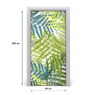 Adesivo per porta interna Foglie di felce