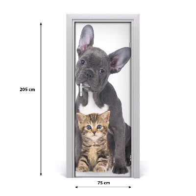 Adesivo per porta Cane e gatto