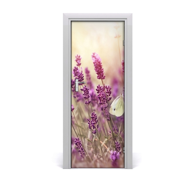 Adesivo per porta interna Fiori di lavanda