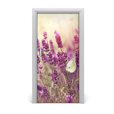 Adesivo per porta interna Fiori di lavanda