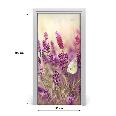 Adesivo per porta interna Fiori di lavanda