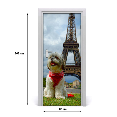 Adesivo per porta interna Cane in u