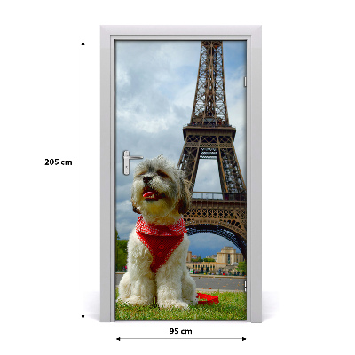 Adesivo per porta interna Cane in u