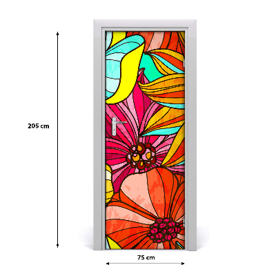 Adesivo per porta Fiori colorati
