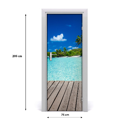 Adesivo per porta Spiaggia tropicale