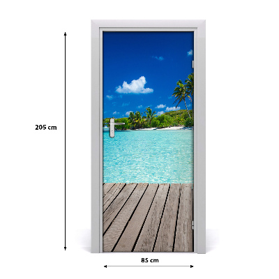 Adesivo per porta Spiaggia tropicale
