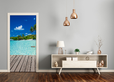 Adesivo per porta Spiaggia tropicale