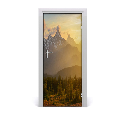 Poster adesivo per porta Tramonto della montagna