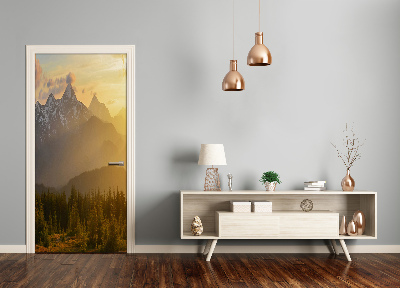 Poster adesivo per porta Tramonto della montagna
