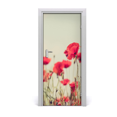 Adesivo per porta Poppies da campo