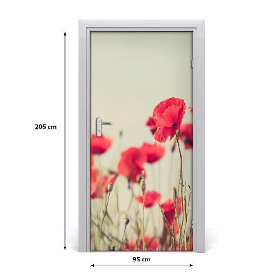 Adesivo per porta Poppies da campo