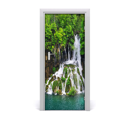 Adesivo per porta Cascata nella foresta