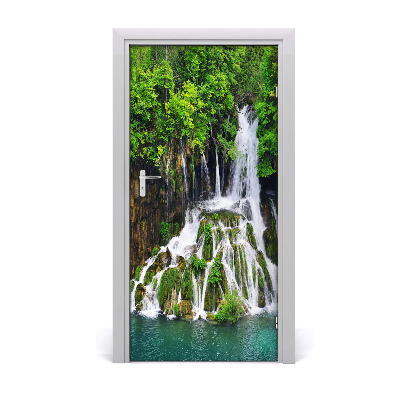 Adesivo per porta Cascata nella foresta