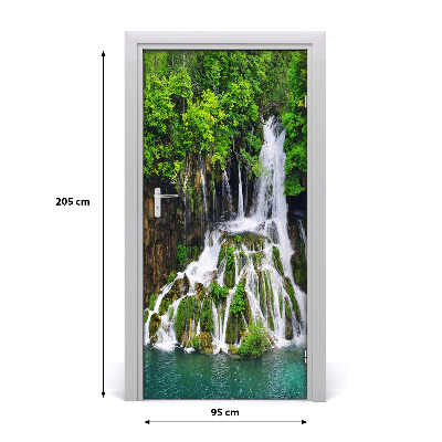 Adesivo per porta Cascata nella foresta