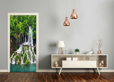 Adesivo per porta Cascata nella foresta