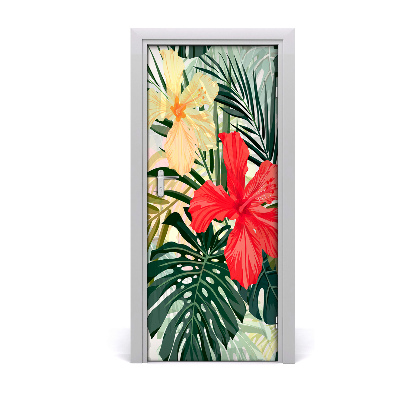 Adesivo per porta Fiori hawaiani