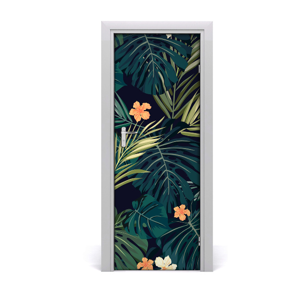 Adesivo per porta interna Fiori hawaiani