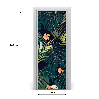 Adesivo per porta interna Fiori hawaiani