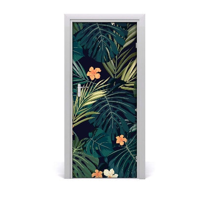 Adesivo per porta interna Fiori hawaiani
