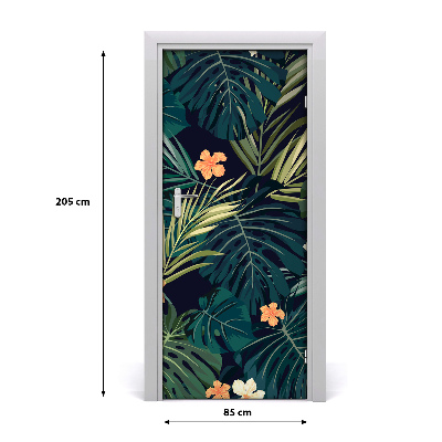 Adesivo per porta interna Fiori hawaiani