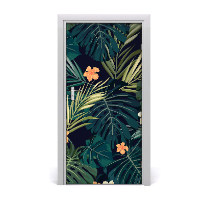 Adesivo per porta interna Fiori hawaiani